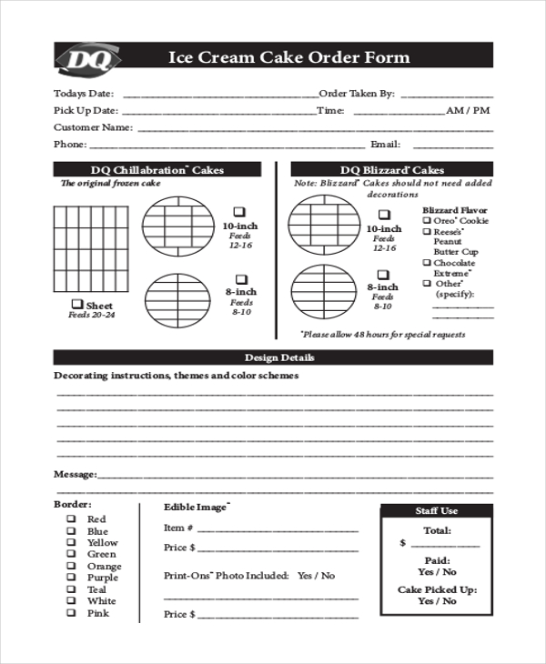Bakery Order Form Template Free from images.sampleforms.com