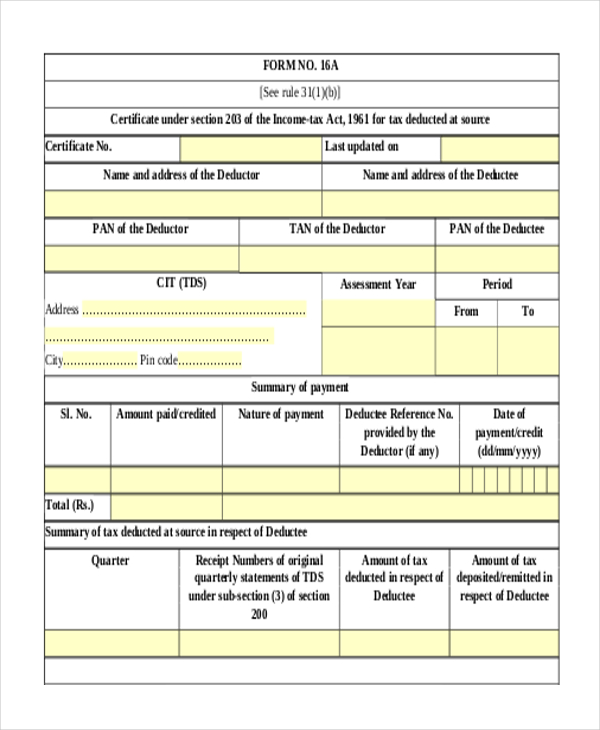 income tax department form