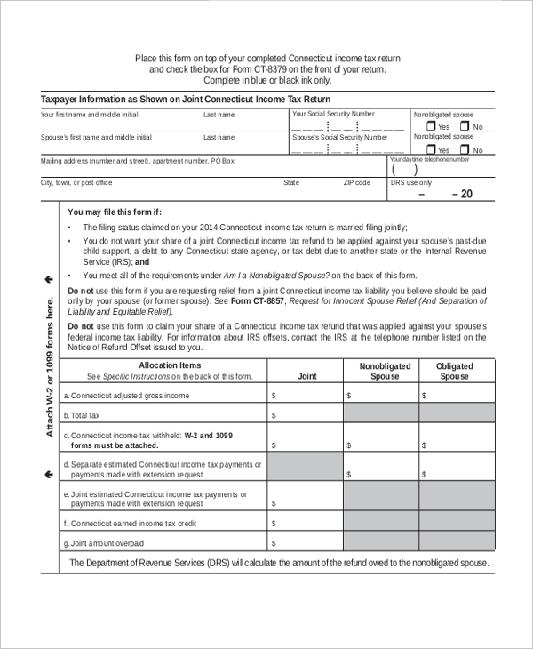 FREE 9 Sample Injured Spouse Forms In PDF