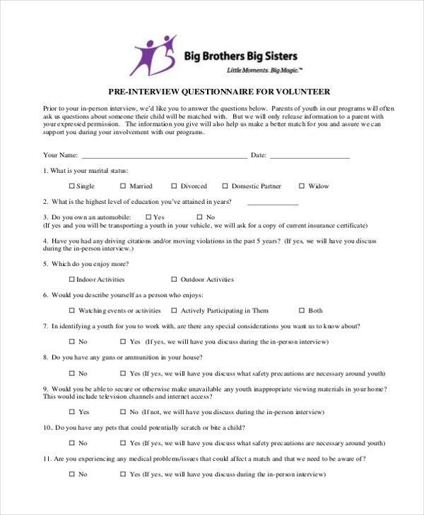 FREE 30+ Questionnaire Form Samples, PDF, MS Word, Google Docs, Excel