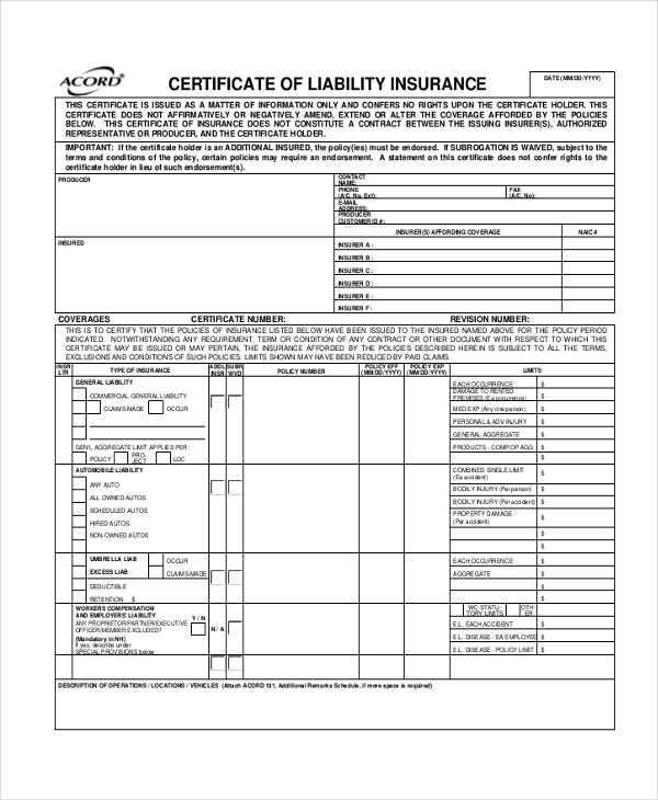 FREE 12+ Sample Liability Forms in PDF | Word | Excel