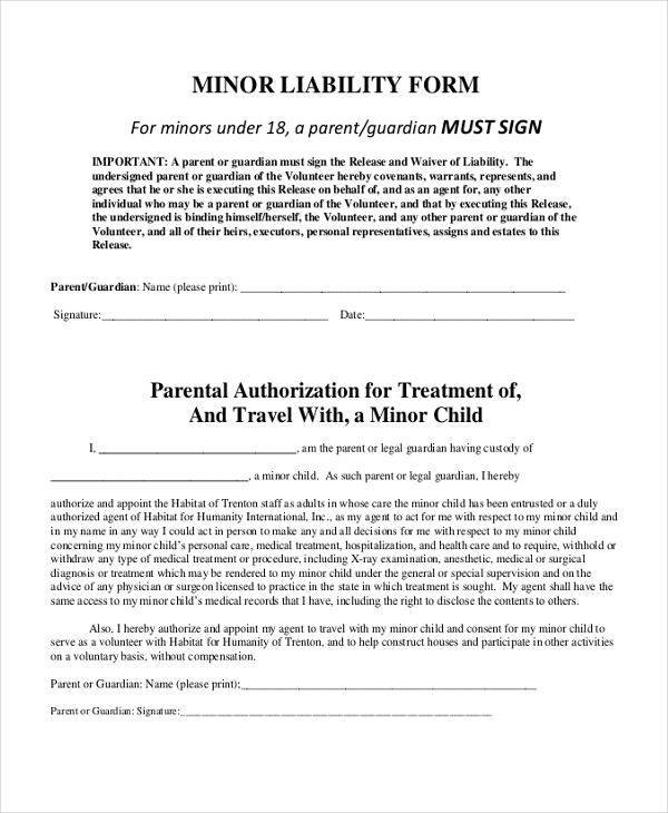 FREE 12 Sample Liability Forms In PDF Word Excel
