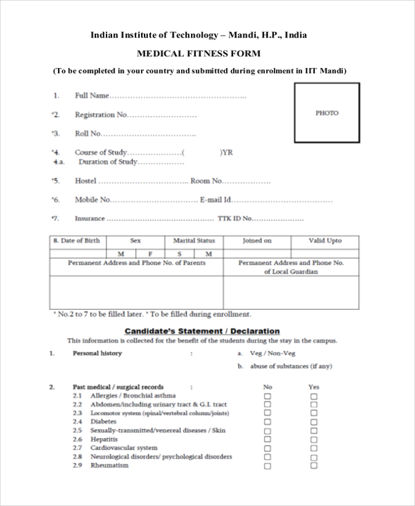 FREE 26+ Medical Form Samples, PDF, MS Word, Google Docs, Excel