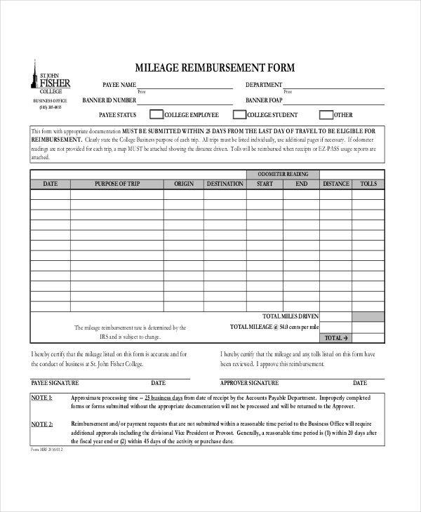 FREE 18+ Sample Reimbursement Forms in PDF MS Word Excel