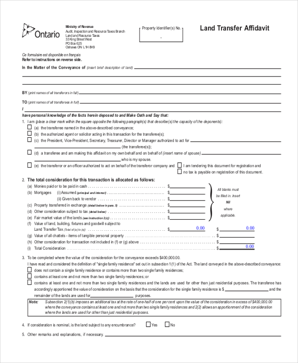 FREE 10+ Sample Property Transfer Forms in PDF Word XLS