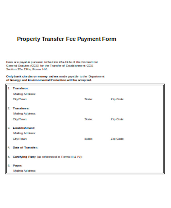 FREE 10+ Sample Property Transfer Forms in PDF Word XLS