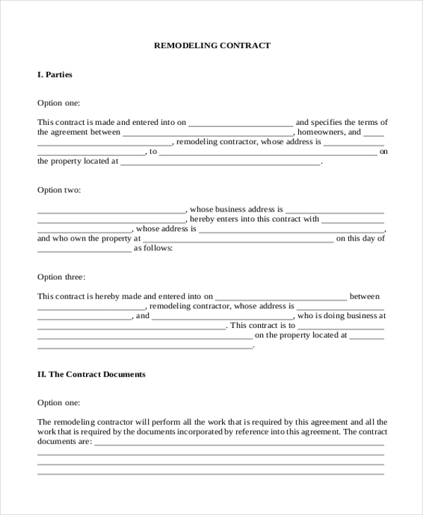 FREE 8+ Sample Contractor Contract Forms in PDF | MS Word