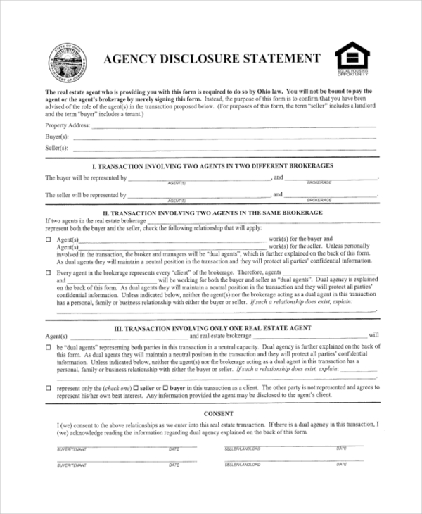 Real Estate Disclosure Marketing Fee Notice Printable Form Printable