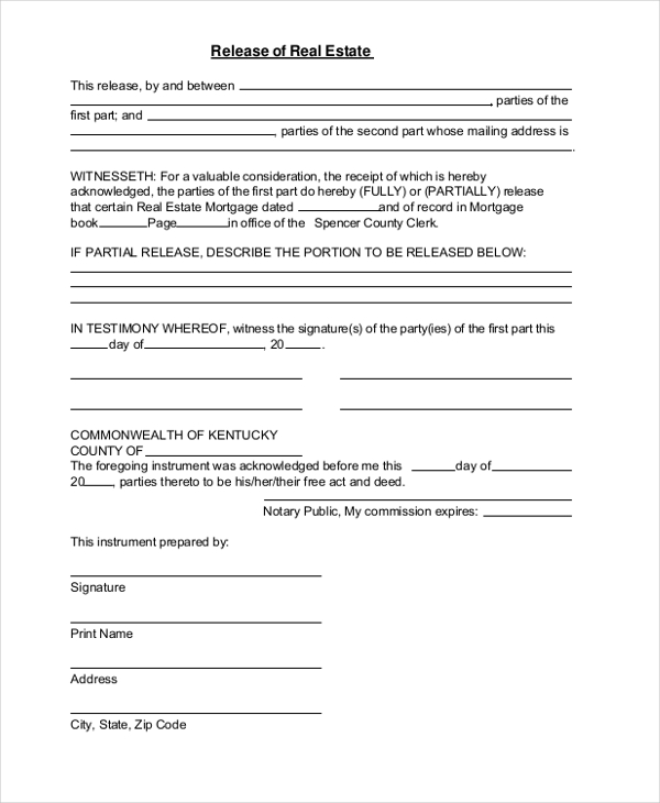 FREE 23+ Sample Release Forms in MS Word PDF Excel