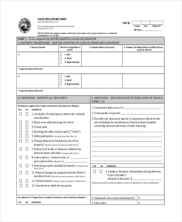 FREE 10+ Sample Real Estate Disclosure Forms in PDF MS Word