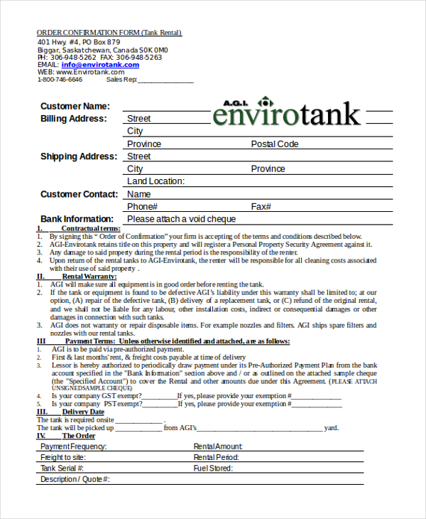 FREE 14+ Order Confirmation Form Samples, PDF, MS Word, Google Docs, Excel