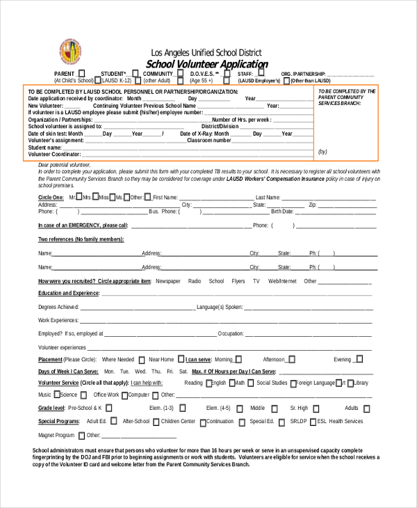 FREE 10+ Sample Volunteer Application Forms in MS Word PDF Excel