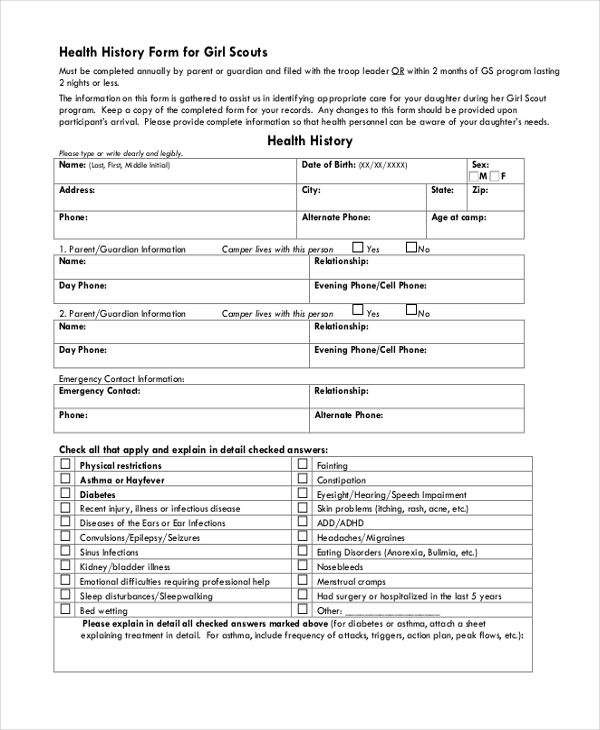Free 12 Sample Medical Examination Forms In Pdf Excel Word