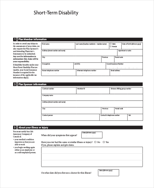 FREE 23+ Sample Disability Forms in PDF Word Excel