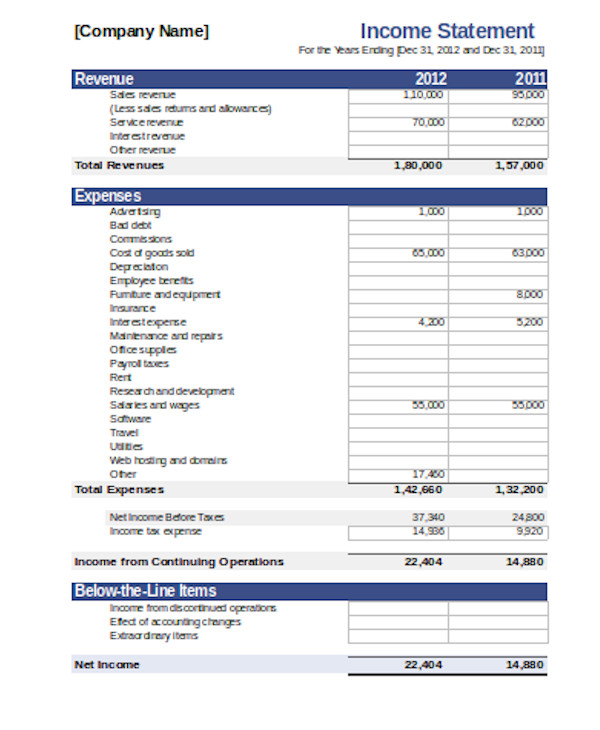 FREE 15+ Sample Income Statement Forms in PDF | MS Word | Excel