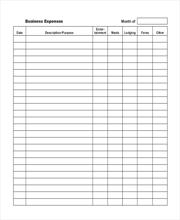 FREE 11+ Sample Business Expense Forms in PDF | Excel | Word