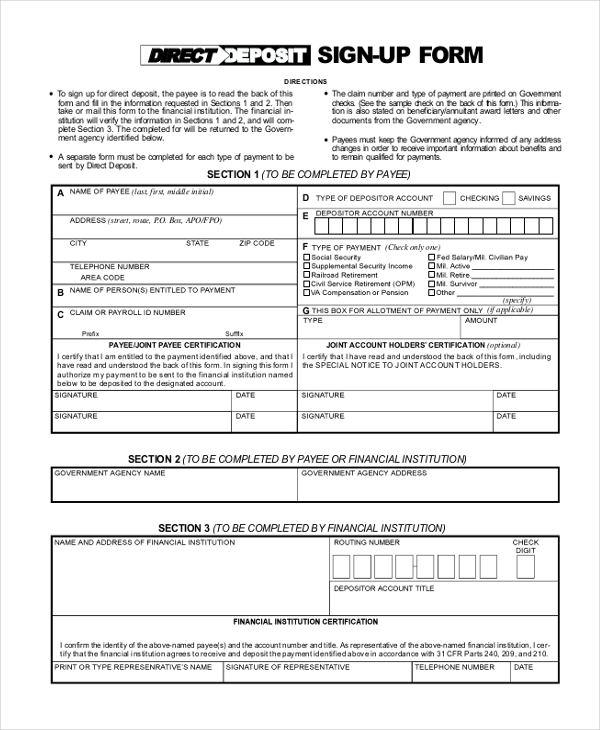 social security direct deposit form1