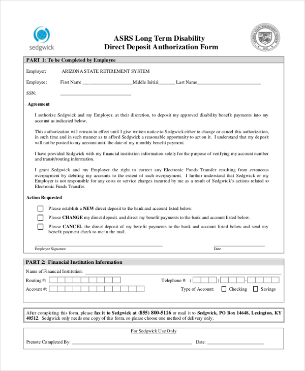 social security disability direct deposit form1