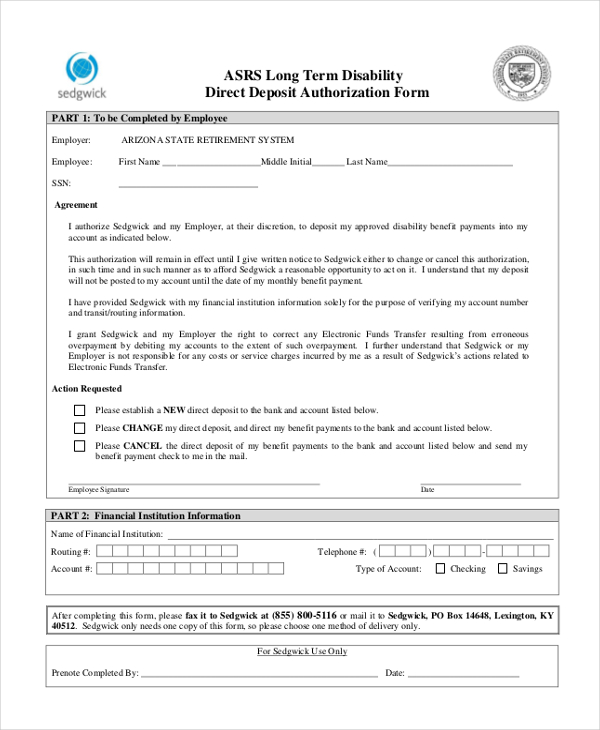 FREE 8+ Sample Social Security Direct Deposit Forms in PDF MS Word