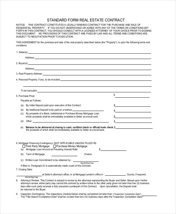 FREE 8 Sample Offer To Purchase Real Estate Forms In PDF MS Word