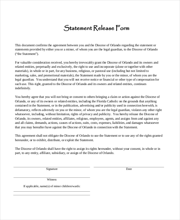 statement release form