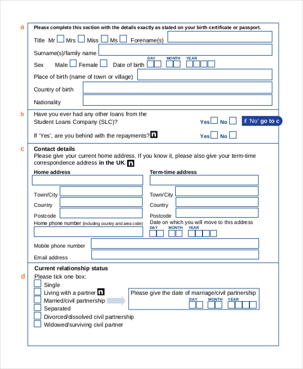 student finance transfer form