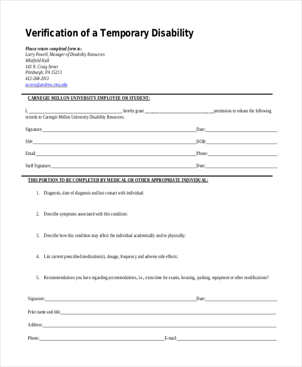 FREE 23+ Sample Disability Forms in PDF Word Excel