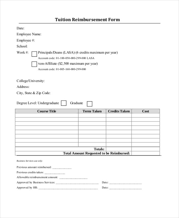 FREE 18+ Sample Reimbursement Forms in PDF MS Word Excel