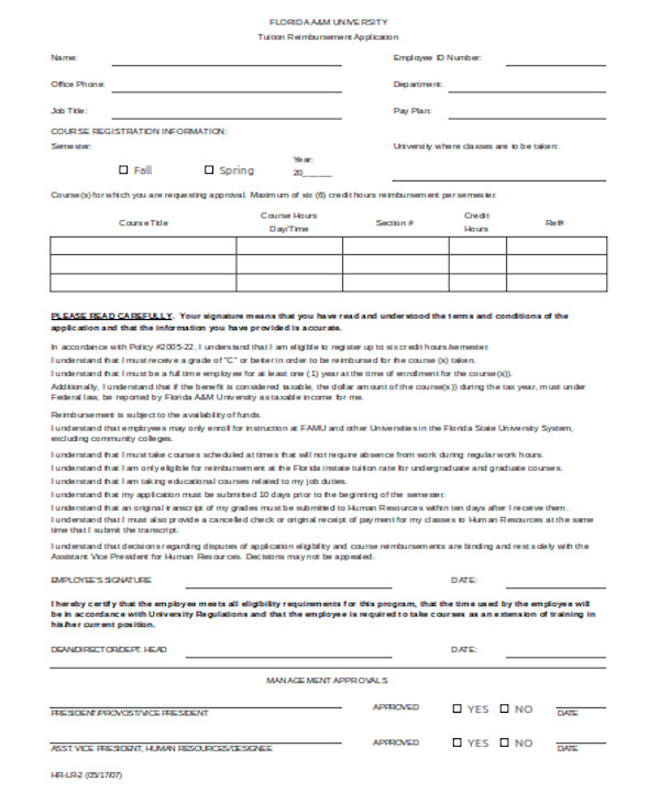 FREE 10 Sample Tuition Reimbursement Forms In PDF Word Excel FREE 10 Sample Tuition Reimbursement Forms In PDF Word Excel