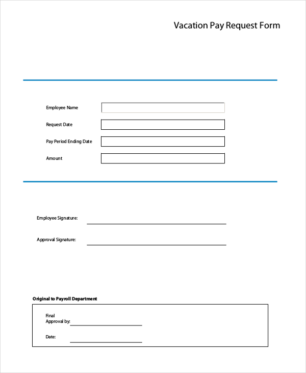vacation pay request form