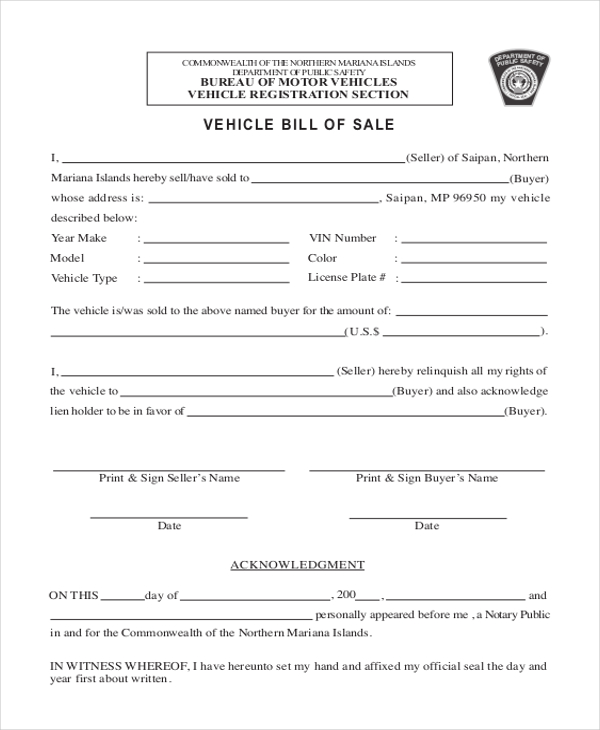 free 11 sample bill of sale forms in pdf ms word