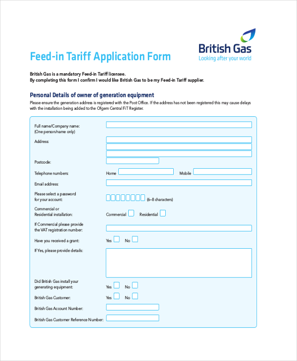 british gas grant application form