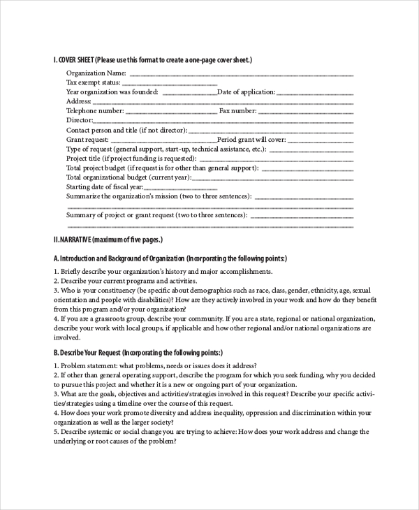 common grant application form