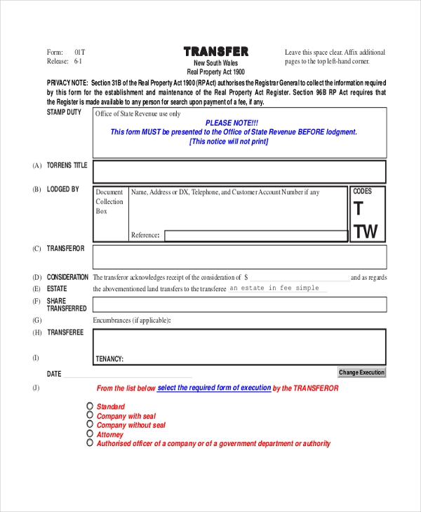 FREE 8+ Sample Title Transfer Forms in PDF