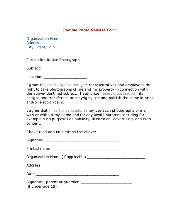legal picture release form