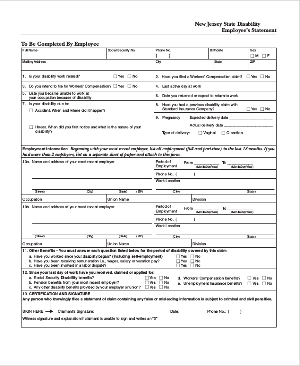 FREE 23 Sample Disability Forms In PDF Word Excel