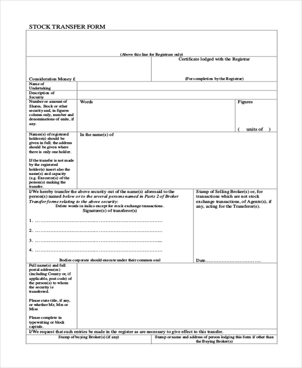 Stock Transfer Form Template Ms Word Microsoft Word Amp Excel Templates 