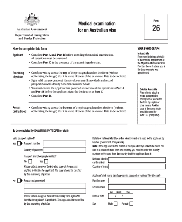 Free 12 Sample Medical Examination Forms In Pdf Excel Word