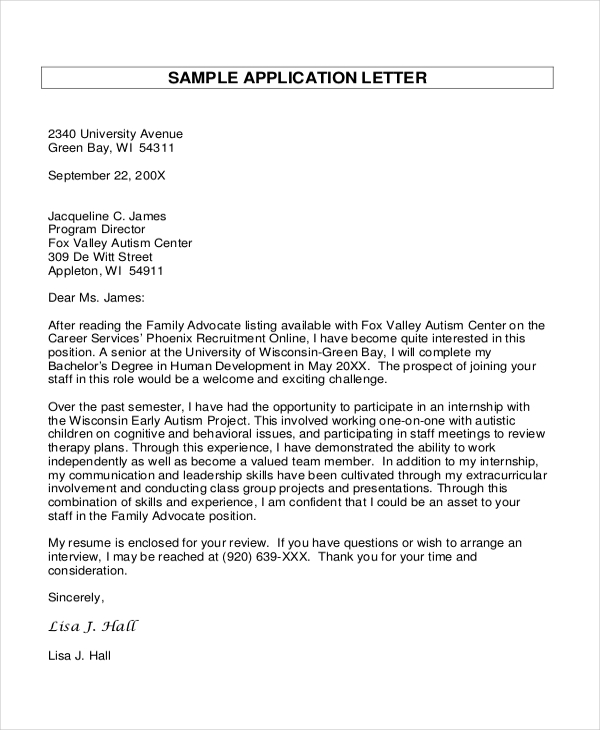 Sample Letter Of Application For A Job from images.sampleforms.com