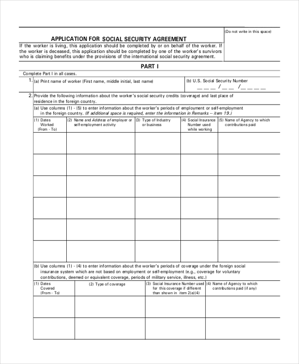 FREE 8+ Sample Social Security Application Forms in PDF