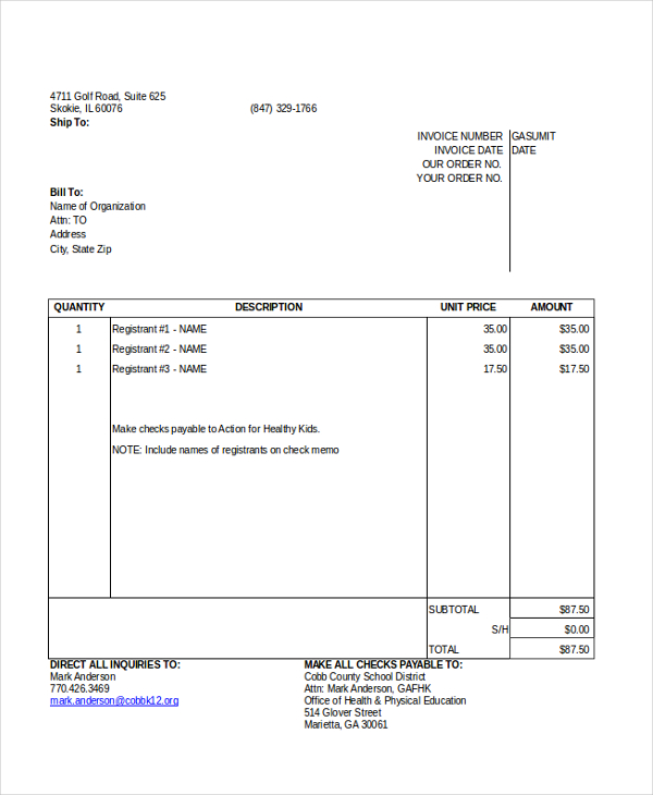 free 11 sample blank invoice forms in pdf ms excel ms word