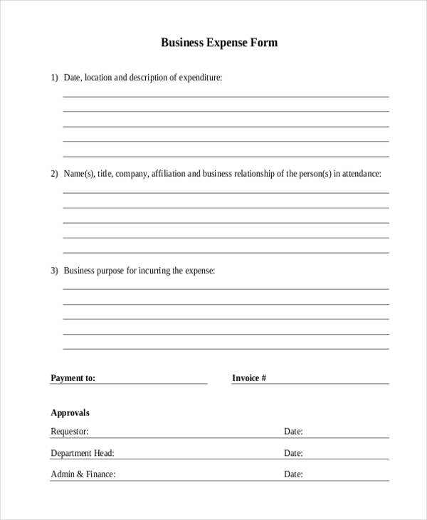 business expense form