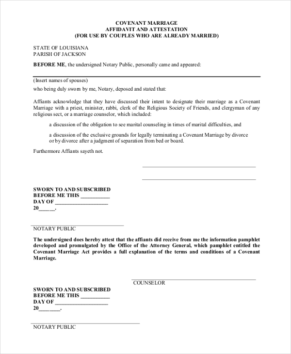 FREE 14+ Affidavit Form For Marriage Samples, PDF, MS Word, Google Docs