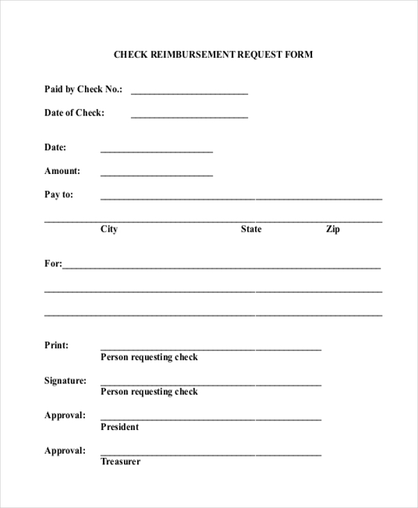 check reimbursement request form