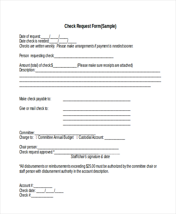 check request form sample