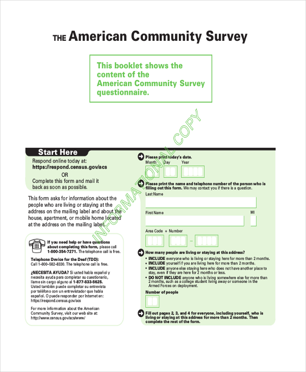 community survey form