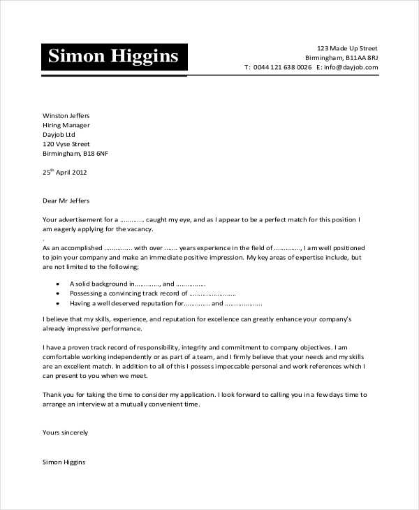 Sample Cover Letter For Attached Documents from images.sampleforms.com
