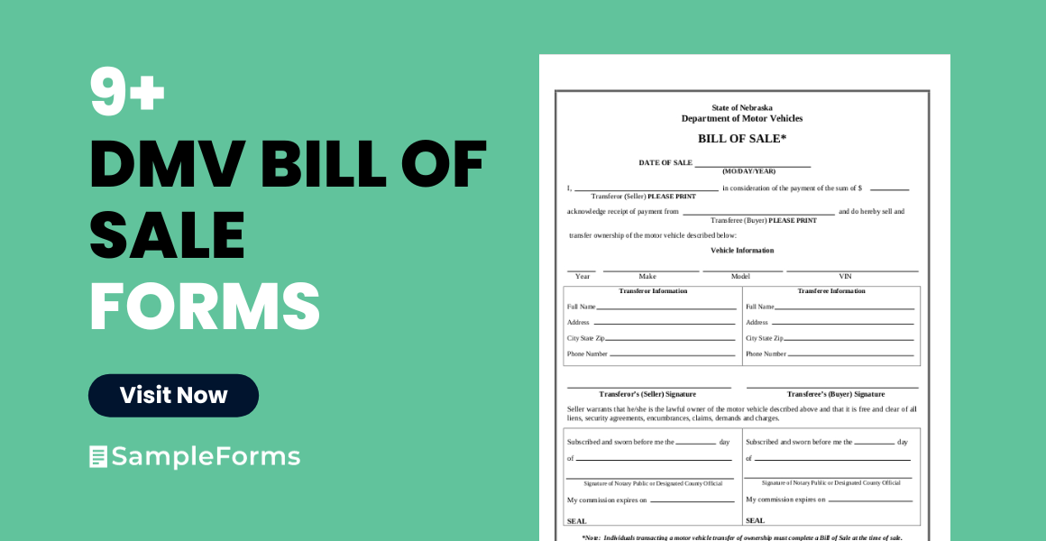 dmv bill of sale form