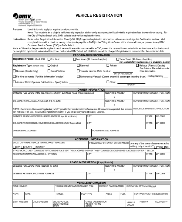 FREE 12 Sample Registration Forms In PDF MS Word Excel