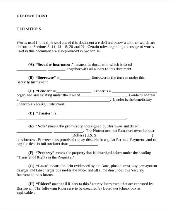 deed of trust form1
